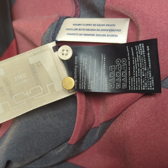 Tommy Hilfiger Icons Rugby Shirtdress Navy/Burgundy Size M NWT MSRP $119 - Picture 11 of 12